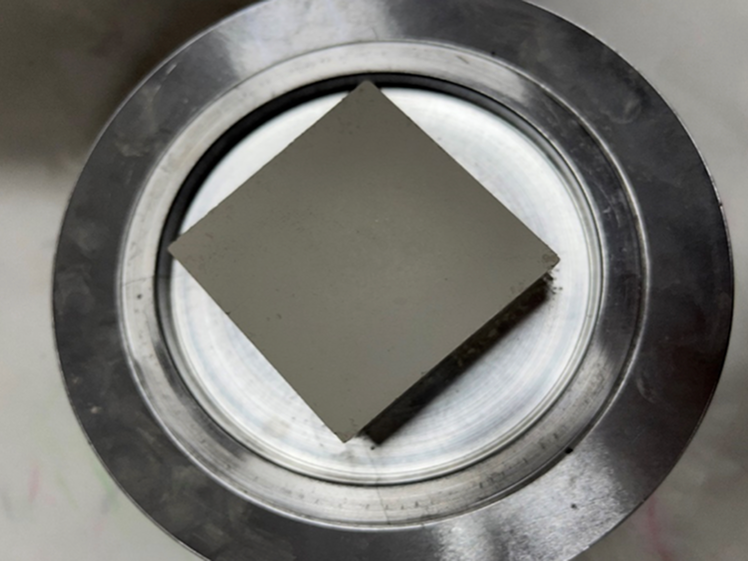 Cold pressed square composite plate inside the steel press mould
